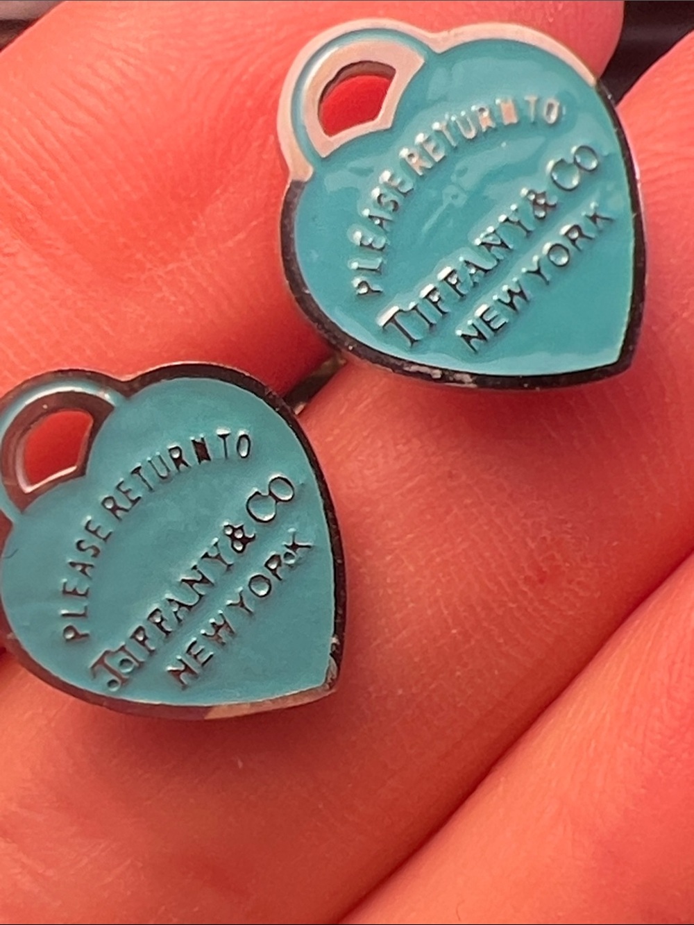 Blue Heart Stud Earrings